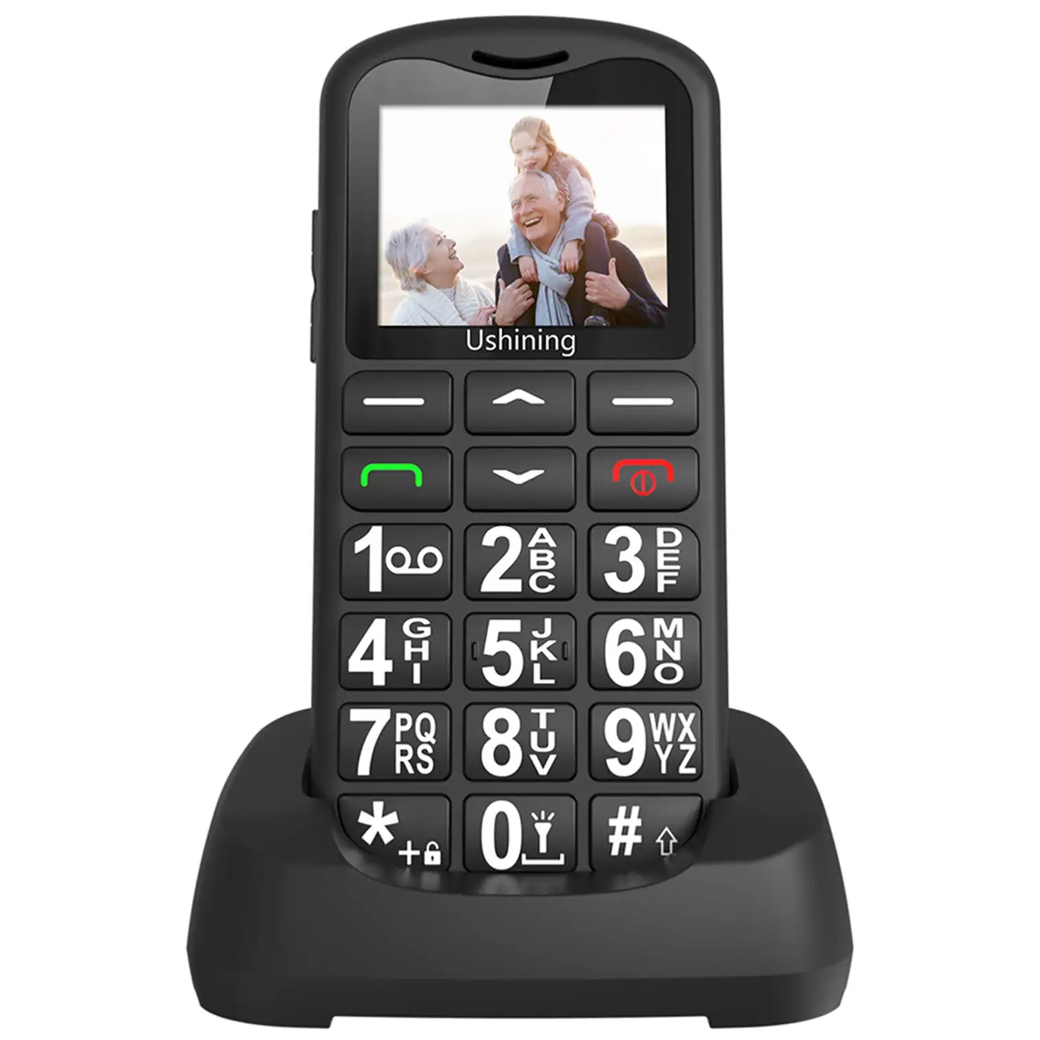 정품 4G 기능 휴대 전화 빅 버튼 1.77 인치 슬림 기본 전화 SOS 4g LTE 바 전화 충전 독