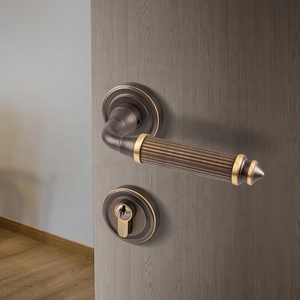 Hot bán khách sạn nhà Vàng Antique Brass Màu cà phê cửa gỗ câm cửa từ khóa xử lý thiết lập - Product Image 2