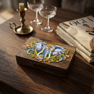 Humidor à cigares en bois de noyer de luxe avec émail cloisonné fait main, artisanat traditionnel, coffret cadeau de collection haut de gamme - Product Image 2