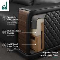 Ensemble de canapés de bureau exécutif en cuir de luxe moderne, durable et écologique, canapé modulaire minimaliste pour le bureau du directeur