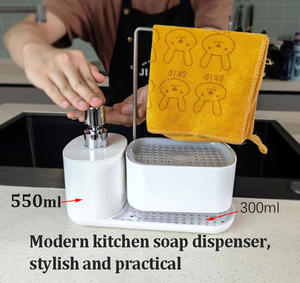 Dispenser di Sapone e <span class=keywords><strong>Detersivo</strong></span> con Portaspugna e Mensola <span class=keywords><strong>per</strong></span> Cucina - Product Image 2