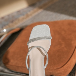 Fashionable High Quality Breathable Stiletto Sandals Flower Decoration Anti-Slip Heel Design <b>Plus</b> <b>Size</b> Available Summer Autumn - Product Image 6