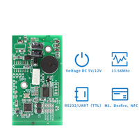 Módulo Lector RFID Inteligente ZHONGYAN 14443A 13.56MHz M1 con Interfaz UART RS232 DC 5V/12V 3-5cm Baud 9600-115200 Control de Acceso