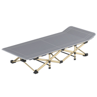 Lit de camping pliable personnalisable avec matelas épais, cadre en acier robuste, lit pliant pour une utilisation en extérieur et en intérieur