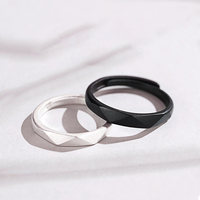 Bague de Couples en argent Sterling 925, bague en diamant givré noir et blanc pour homme et femme, saint-valentin