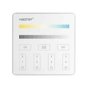 Miboxer B2 Kabelloser 2,4G RF 4-Zonen Wandmontierter Smart Touch Screen Panel Controller 4-Zonen CCT Einstellbar - Product Image 1
