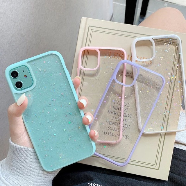 Bling Glitter Star Case for iPhone 17 16 12 Mini 11 Pro Max XS Max 15 13 Transparent Soft Silicone Sequins Mobile Phone Cases
