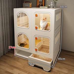 Luxury Small Apartment Household Cat Villa Cage One Room One Hall One Bathroom Nest Plastic Indoor Pet Small Apartment House - Product Image 3