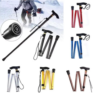 Bastón multifuncional, bastones de trekking, muletas telescópicas plegables, bastón de senderismo, bastón metálico para personas mayores - Product Image 2