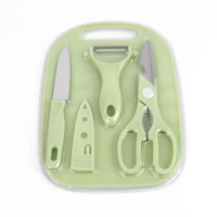 Ciseaux Couteau Éplucheur Et Planche À Découper Cuisine En Acier Inoxydable 4 Pièces Ensemble Outils Fruits Et Légumes Ensemble De Couteaux