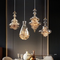 Lustre en verre et fer forgé, style nordique post-moderne, créatif, de luxe léger, pour bar, chevet, chambre et salle à manger, tendance influenceur