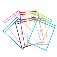 A4 taille personnalisée cadeaux pour enfants réutilisable PVC transparent couture effaçable à sec poche pour documents PET traçage écriture effaçable à sec sac