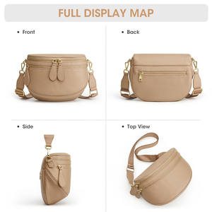 Bolso cruzado impermeable de cuero genuino de primera calidad con bloqueo RFID Bolso bandolera para mujer y correa ajustable desmontable - Product Image 6