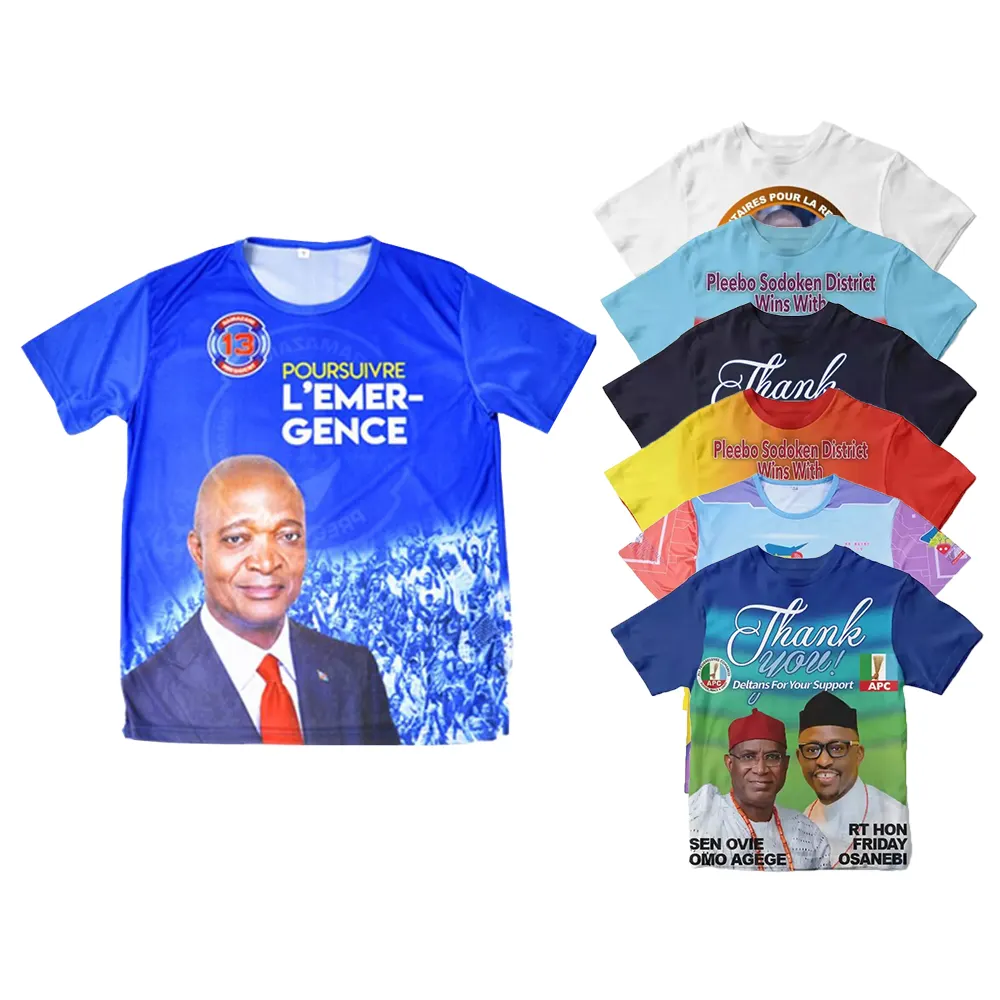 Afrika Verkiezing T-shirt Met Custom Logo Voor Politieke Campagne Shirts Verkiezing 120 Gsm T Shirts
