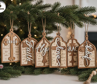 Decorazioni Natalizie 3D in Legno a Forma di Croce, Arco di Chiesa, Fede, Speranza, Amore, Ornamenti Appesi, Decorazioni Religiose Tagliate al Laser