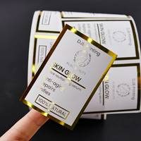 Autocollants personnalisés avec logo imprimé en feuille d'or et étiquettes QR code, étiquettes adhésives en vinyle PVC personnalisées pour produits alimentaires, résistantes à l'eau, en rouleau