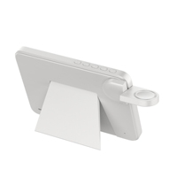 Artículos de Regalo Corporativos, Cargador Inalámbrico 6 en 1 con Carga Rápida de 15W, Plegable, con Pantalla de Temperatura, Humedad y Reloj Despertador para Oficina