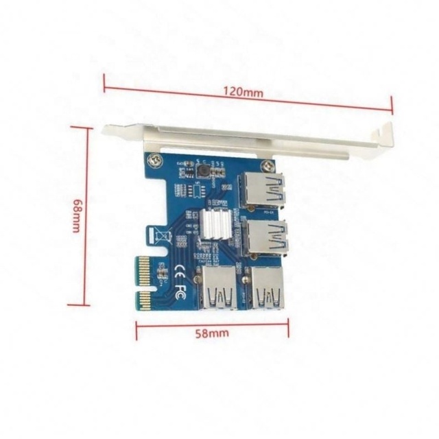 PCI-E to PCI-E Adapter 1 to 4 PCI-Express Slot 1x to 16x USB 3.0 Special Riser Card PCIE Converter