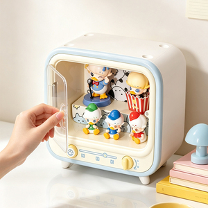 Stapelbare LED-Vitrine mit Magnetverschluss, USB-betrieben, 6 Helligkeitsstufen, Transparente PS-Actionfiguren-Aufbewahrungsbox - Product Image 1