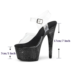 <span class=keywords><strong>Sandali</strong></span> Sexy con Diamanti <span class=keywords><strong>Viola</strong></span>, 20cm, Ecologici, Trasparenti, con Suola in Camoscio Rinforzata e <span class=keywords><strong>Tacco</strong></span> Super Scintillante - Product Image 5