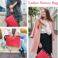 Sac à monnaie léger de grande capacité avec fermeture éclair et 2 clés pour documents, passeport et registre, sac de notaire en cuir avec serrure