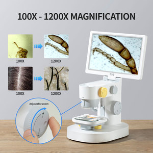 Microscope biologique à caméra numérique USB avec écran LCD pour laboratoire, écran tactile vidéo de 9 pouces avec grossissement 1200X - Product Image 3