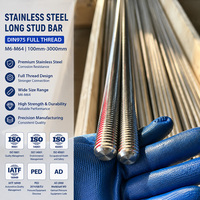 Stainless Steel Long Stud Bar DIN975 M6-M64 Full Thread Rods 100mm-3000mm for Support Frames