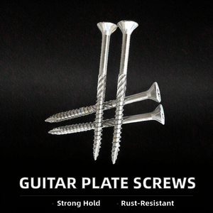 Tornillos de placa de guitarra de metal plateado de alta resistencia anticorrosión personalizados de fábrica OEM tornillos de montaje de placa de cuello pulgadas de acero - Product Image 2