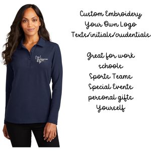 2025 L500LS de manga larga para mujer para polos con bordado personalizado y tacto de seda agregue sus textos de logotipo - Product Image 4