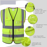 Gilets de sécurité réfléchissants personnalisés avec logo, poches et fermeture éclair, haute visibilité, en maille, pour hommes et femmes