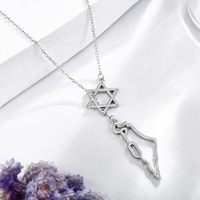 Collier en acier inoxydable plaqué or 18 carats avec pendentif carte d'Israël, d'Afrique, du Texas, étoile de David, carte de l'état, bijoux pour femmes, fabrication en usine