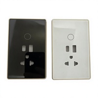 Prise intelligente Wi-Fi US en verre trempé, prise tactile intelligente pour maison connectée, sans fil neutre, contrôle à distance par application, interrupteur mural compatible Google Alexa