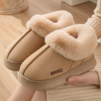 Bottes de Neige Unisexe Couple Automne Hiver en Daim Talon Haut Plateforme Épaisse Semelle Coton Intérieur Extérieur Maison Plancher en Bois Fourrure EVA