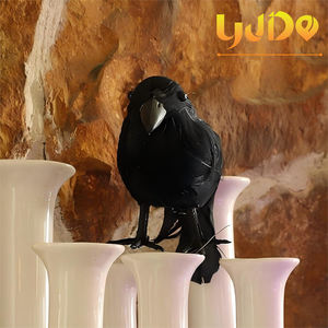 Décoration d'Halloween réaliste 2026 : Corbeaux à plumes noires, oiseaux d'Halloween, accessoires d'Halloween, fausses corbeaux effrayants - Product Image 2