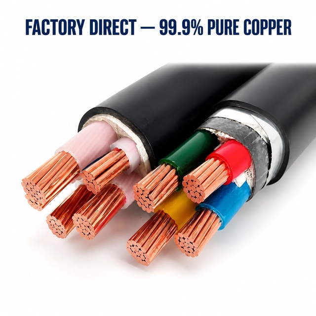 Power Cable 0.6/1KV XLPE Insulated PVC Sheathed Copper Conductor Electric Power Cable Wire