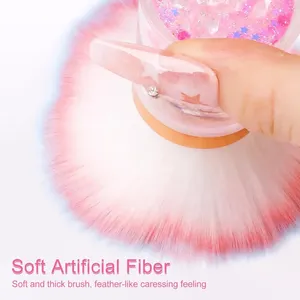 Pinceau de maquillage en forme de rose pour dépoussiérer les ongles, nettoyer les débris, également utilisable comme pinceau à blush ou à poudre, professionnel pour les artistes ongulaires - Product Image 4