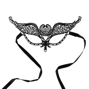 หน้ากากปาร์ตี้,หน้ากากปิดตาครึ่งหน้าผ้าลูกไม้สุดเซ็กซี่สีดำ - Product Image 5