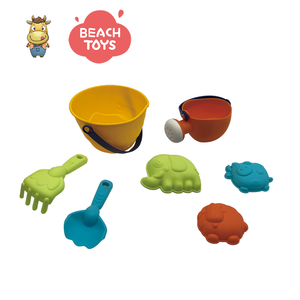 Ensemble de 7 jouets de plage pour enfants : seau, arrosoir, pelle, râteau, moules d'animaux – Jouets d'extérieur pour l'été - Product Image 3