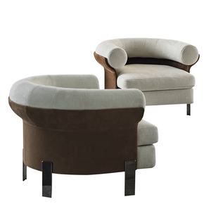 Fauteuils de salon et de chambre à coucher en tissu design italien moderne, canapé simple, <span class=keywords><strong>fauteuil</strong></span> <span class=keywords><strong>bas</strong></span> pour hôtel et appartement - Product Image 3