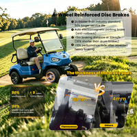Voiturette de golf électrique personnalisable, 2 places, 48V 7.5KW, haute puissance, bleu simple, certifiée CE, en promotion