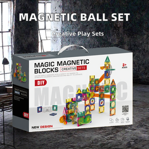 <b>Magnetic</b> ABS Plastic Building <b>Blocks</b> Set Educational DIY Parent-Child Assembly with Ball Track Gift Toy Ages 2-4 - Product Image 2