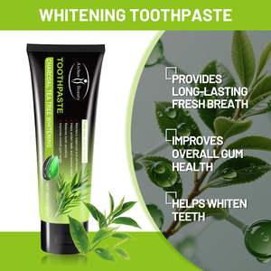 Prix de gros 100g Dentifrice blanchissant au <span class=keywords><strong>charbon</strong></span> et à l'arbre à thé Équilibre le pH buccal Haleine fraîche longue durée en vrac - Product Image 3