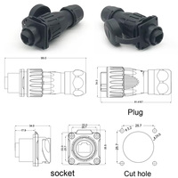 Conector RJ45 Cat6 Gigabit, Blindado, Impermeable IP67, Enchufe Circular para Transmisión de Datos, para Pantallas LED y Cámaras de Seguridad