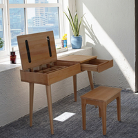 Coiffeuse moderne en bois et verre de haute qualité Coiffeuse de maquillage éclairée pour chambre à coucher ou hôtel Vente en gros