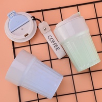 Tasses à café isothermes classiques carrées en acier inoxydable imprimées sur mesure 400 ml, gobelet de voyage à double paroi avec couvercle, tasse de bureau sans BPA