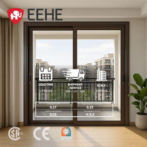 Fenêtres et portes coulissantes Eehe à rupture de pont thermique en aluminium certifiées NFRC, cadre noir - Product Image 2