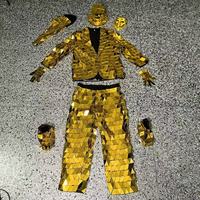 Costume de boule disco miroir argenté Happy Sky en vente chaude pour adultes unisexes - Costume de scène pour le Mardi Gras