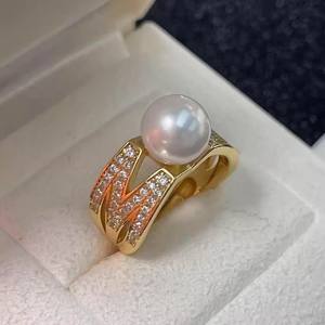 Anneau DIY en argent S925 10735 avec support vide multi-usages, perles rondes tendance de 4-5 mm, bijoux en perles - Product Image 2