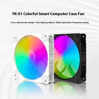 Ventilateur de PC silencieux lumineux RGB 12CM avec LED Roulement à billes en aluminium Radiateur froid pour boîtier d'ordinateur Accessoires de bricolage