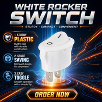 Interrupteur à bascule blanc Yuenfung 2P SPST ON-OFF 16A 250V en plastique, 200 000 cycles